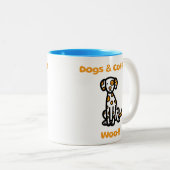 Honden en koffiehout! tweekleurige koffiemok (Voorkant rechts)