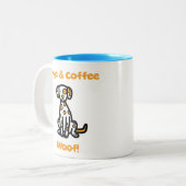 Honden en koffiehout! tweekleurige koffiemok (Voorkant links)