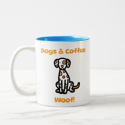 Honden en koffiehout! tweekleurige koffiemok (Links)