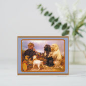 Honden en matrozen spelen Kaart (Staand voorkant)