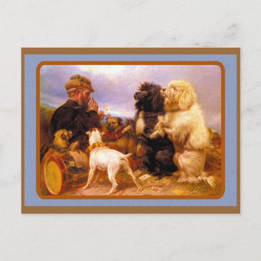 Honden en matrozen spelen Kaart (Voorkant)