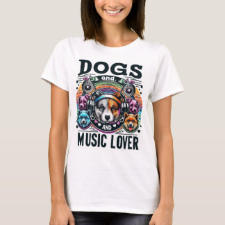 Honden en muziekliefhebber t-shirt