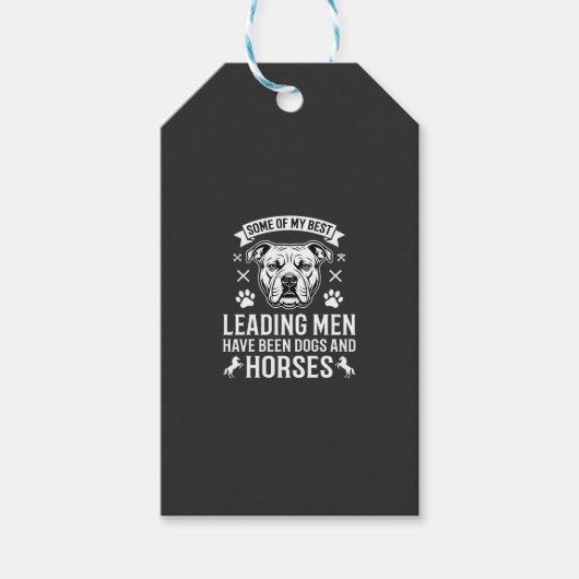 Honden En Paarden Leiden Mannen Cadeaulabel (Voorkant)
