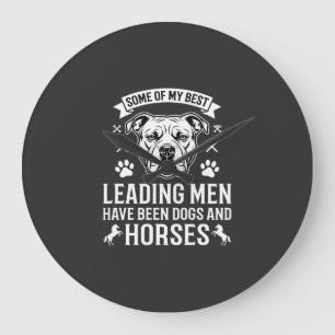 Honden En Paarden Leiden Mannen Grote Klok