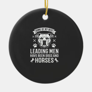 Honden En Paarden Leiden Mannen Keramisch Ornament