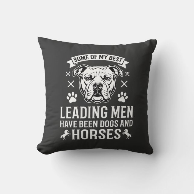 Honden En Paarden Leiden Mannen Kussen (Voorkant)