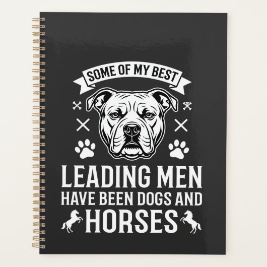 Honden En Paarden Leiden Mannen Planner (Voorkant)