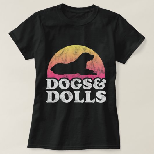 Honden en poppen Mannen of vrouwen Hond en pop T-shirt (Design voorkant)