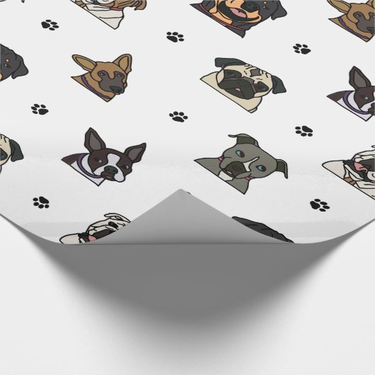 Honden en poten cadeaupapier (Hoek)