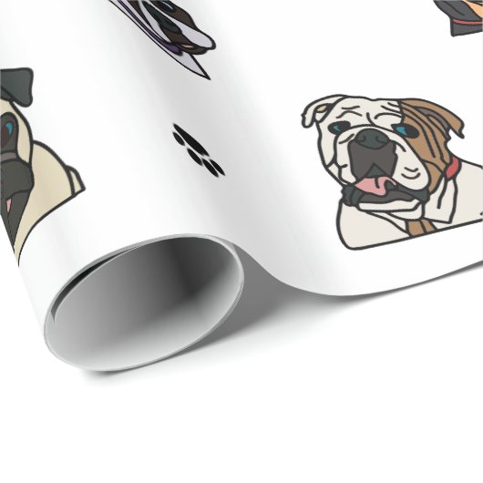 Honden en poten cadeaupapier (Rol Hoek)