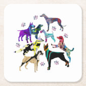 Honden en poten kartonnen onderzetters (Voorkant)