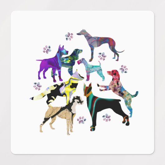 Honden en poten labels (Design 2)