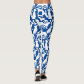 Honden en poten patroon 02.b Blue BG Leggings (Achterkant)