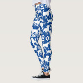 Honden en poten patroon 02.b Blue BG Leggings (Links)