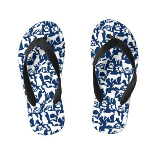 Honden en poten patroon 02.b DBlue BG Kinder Teenslippers