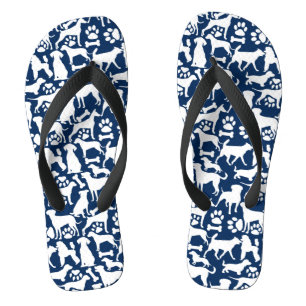 Honden en poten patroon 02.b DBlue BG Teenslippers