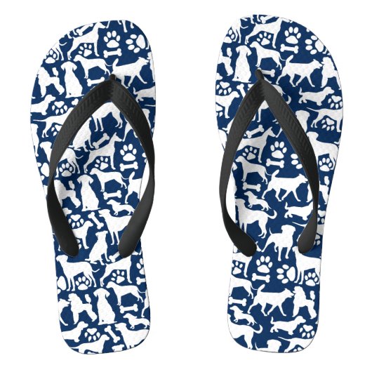 Honden en poten patroon 02.b DBlue BG Teenslippers (Voetbed)