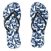 Honden en poten patroon 02.b DBlue BG Teenslippers (Voetbed)