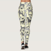 Honden en poten patroon 03.b Geel BG v2A Leggings (Achterkant)