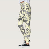 Honden en poten patroon 03.b Geel BG v2A Leggings (Links)