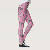Honden en poten patroon 03.b Roze BG Leggings (Rechts)