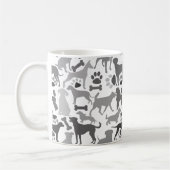 Honden en poten patroon 03.b White BG Cust Koffiemok (Links)