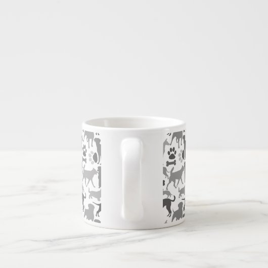 Honden en poten patroon 03.b Witte BG Espresso Kop (Achterkant)