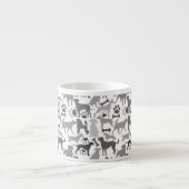 Honden en poten patroon 03.b Witte BG Espresso Kop (Voorkant)