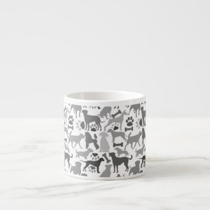 Honden en poten patroon 03.b Witte BG Espresso Kop