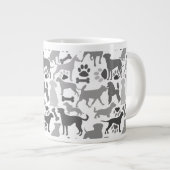 Honden en poten patroon 03.b Witte BG Grote Koffiekop (Voorkant rechts)