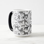 Honden en poten patroon 03.b Witte BG Magische Mok (Voorkant links)