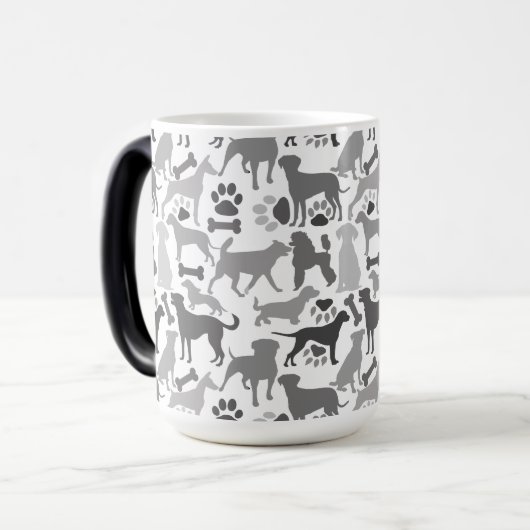 Honden en poten patroon 03.b Witte BG Magische Mok (Voorkant links)