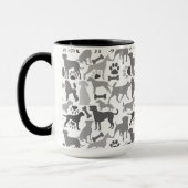 Honden en poten patroon 03.b Witte BG Mok (Links)