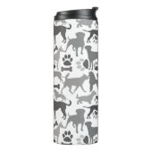 Honden en poten patroon 03.b Witte BG Thermosbeker (Gedraaid links)