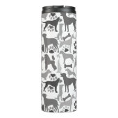 Honden en poten patroon 03.b Witte BG Thermosbeker (Achterkant)