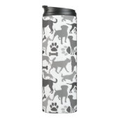 Honden en poten patroon 03.b Witte BG Thermosbeker (Geroteerd rechts)