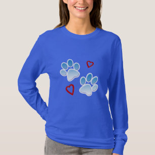 Honden en puppy Paws en hart T-shirt