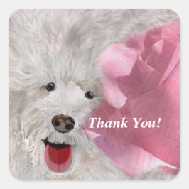 Honden en Rozen Vierkante Sticker