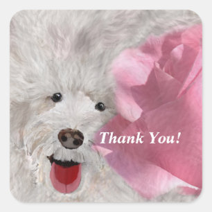 Honden en Rozen Vierkante Sticker