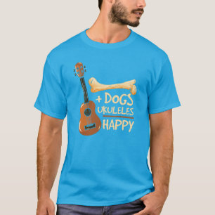 Honden en Ukulele maken me blij Nieuwe grap T-shirt