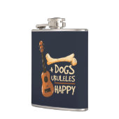 Honden en Ukulele maken me gelukkig Heupfles (Links)