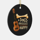 Honden en Ukulele maken me gelukkig Keramisch Ornament (Rechts)