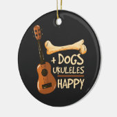 Honden en Ukulele maken me gelukkig Keramisch Ornament (Links)
