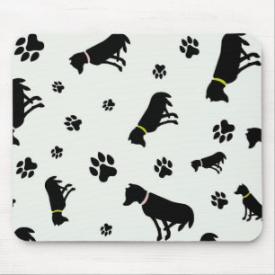 honden en voetafdrukken mousepad muismat