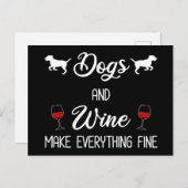 Honden en wijn maken alles goed briefkaart (Voorkant / Achterkant)