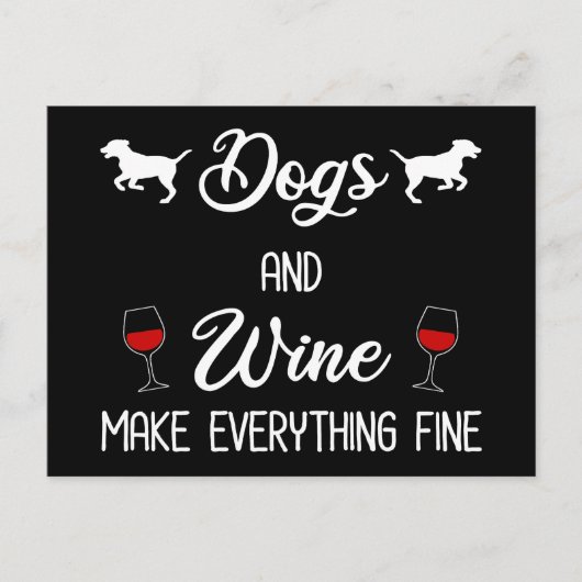 Honden en wijn maken alles goed briefkaart (Voorkant)
