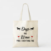 Honden en wijn maken alles goed tote bag (Achterkant)