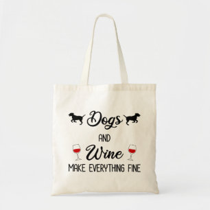 Honden en wijn maken alles goed tote bag
