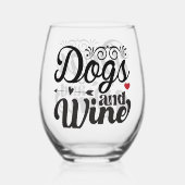 Honden en wijn Stemloos glas (Voorkant)