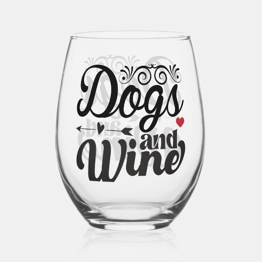 Honden en wijn Stemloos glas (Voorkant)